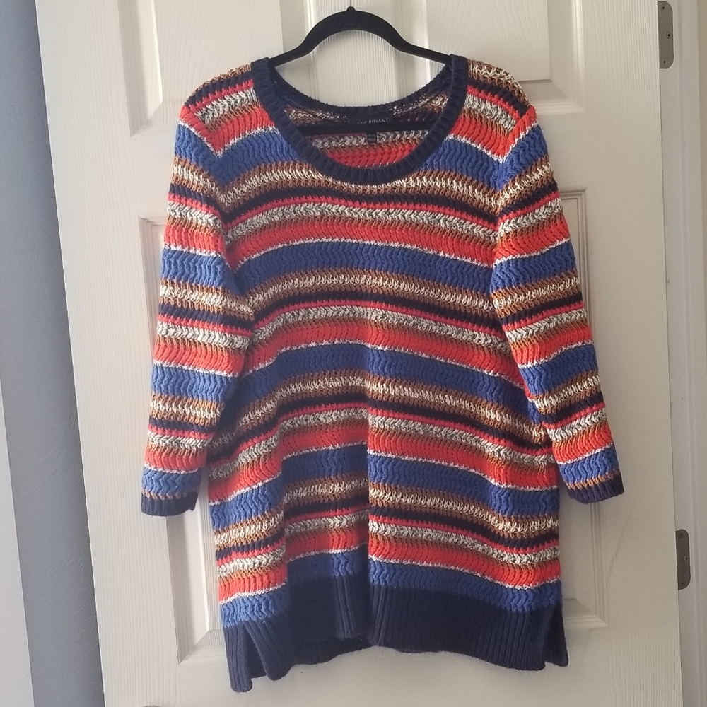 Lane Bryant Sweater Chunky Orange/Blue 26/28